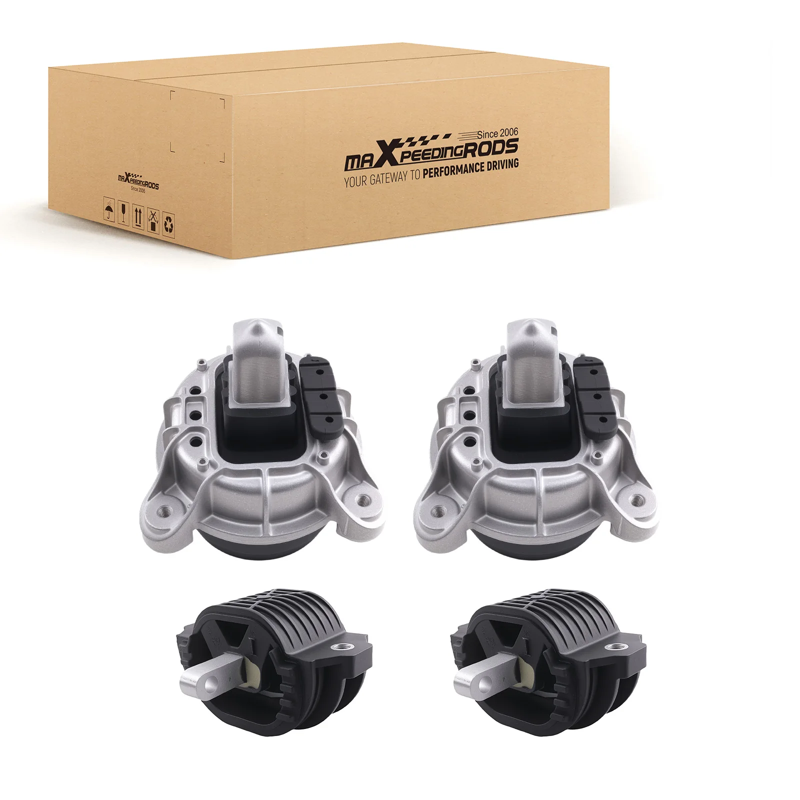 Set of 4pcs LH & RH Engine Motor Mounts Transmission Mount For BMW F10 528i F06  22116785601 22326775916