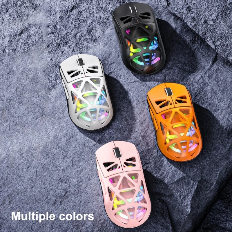 CG Innovative Three 3Modes Wireless Mouse with Clear Transparents 800-1200-1600-2400-3600DPI Bluetooth-compatible 2.4 Mouse