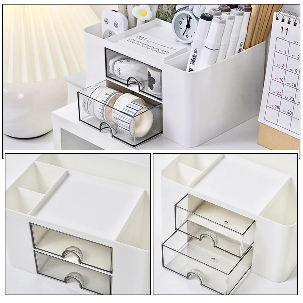 

Drawer Type Storage Box Desk Organizer For Stationery Pen Container Office Sundries Desktop Storage Case Hips