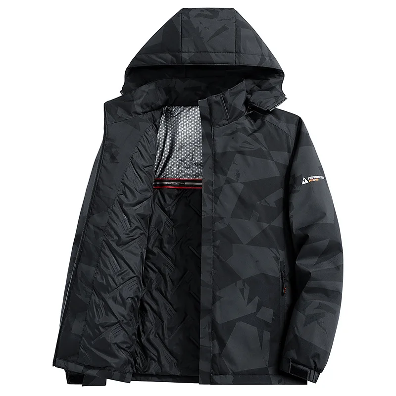 سترة قطن سميكة جديدة لشتاء 2025 للرجال، سترة خارجية دافئة بغطاء للرأس للرجال، معطف مبطن بالجرافين