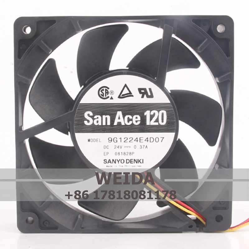 

Case Fan for Sanyo SanAce120 9G1224E4D07 120X120X25MM 12CM 12025 24V 0.37A 3-Wire Inverter Cooling Fan