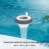 Wireless Digital Pool Thermometer IPX8 Waterproof Swimming Pool Thermometer with Outdoor/Indoor Temperature Monitor Easy Read