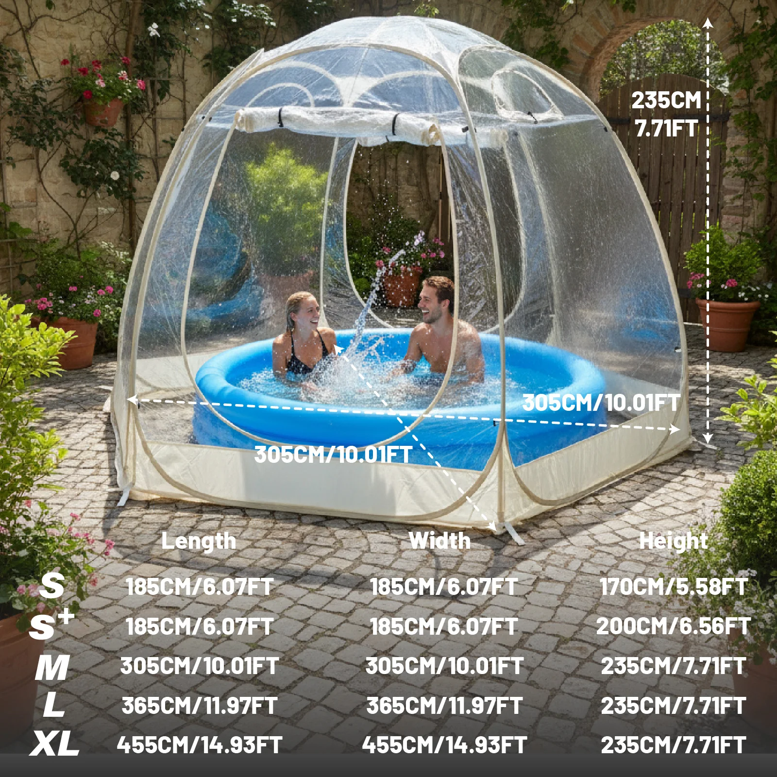 2-4 Person Pop Up Bubble Tent for Outdoor Yoga, Clear View Dome Shelter, Transparent Gazebo for Meditation