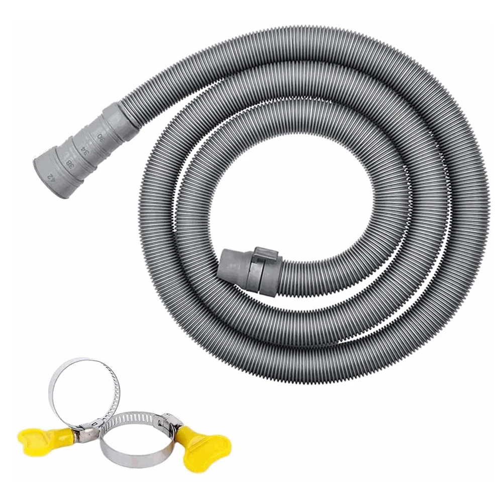 1.5m Gray Clamp Bags Full Automatic Drum Washing Machine Drain Pipe Multi-caliber Multi-function Interface Sewer Bathroom