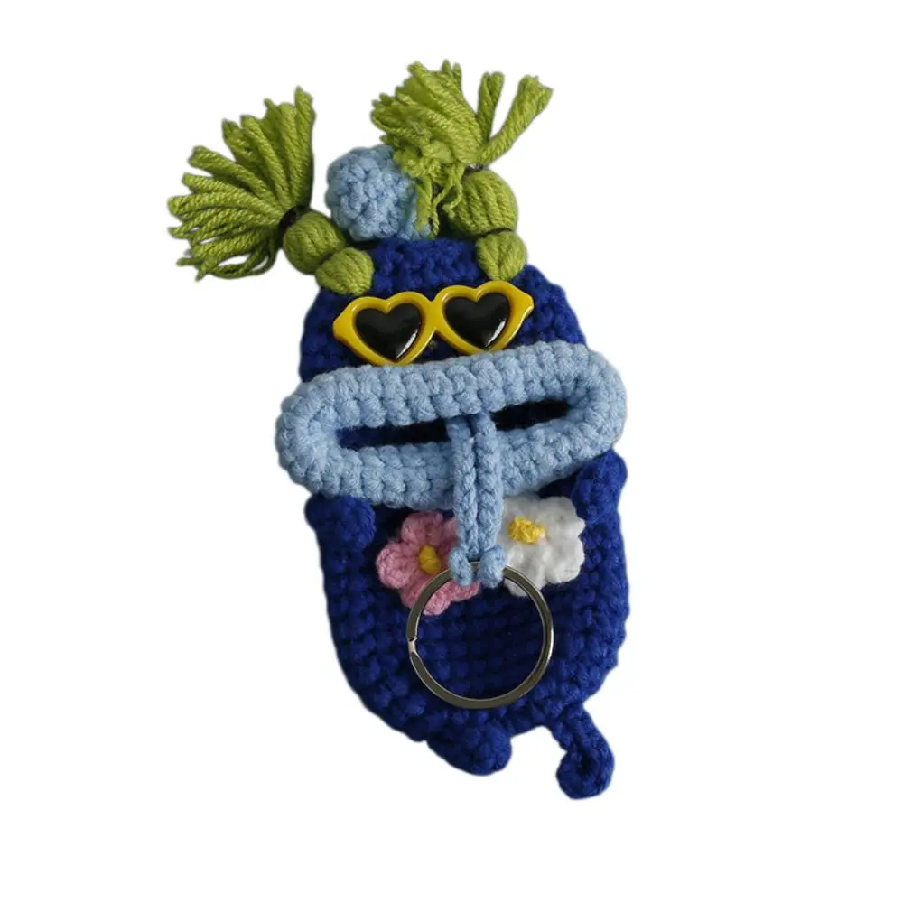 Creative Handmaking Sausage Mouth Doll Woven Funny Crochet Keychains Cute Cartoon Knitting Doll Backpack