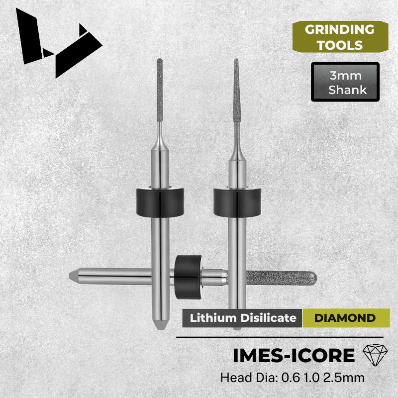 

imes-icore T23 T22 T21 0.6mm 1.0mm 2.5mm Replacement Diamond Coated Radius Grinding Tool for Glass Ceramics (3 mm shaft)