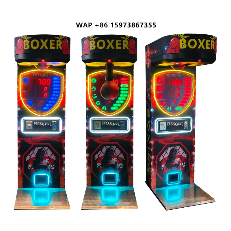 2025 New Upgrade Boxing Trainer Arcade Game Machine Electronic Counting Punching Target LED Light Realistic Plastic Iron English