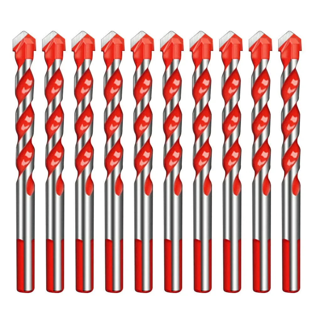 10pcs 6mm Multifunctional Drill Bits Length 100mm Triangle Drill Bit Ceramic Wall Glass Punching Hole Tool Power Tool Parts