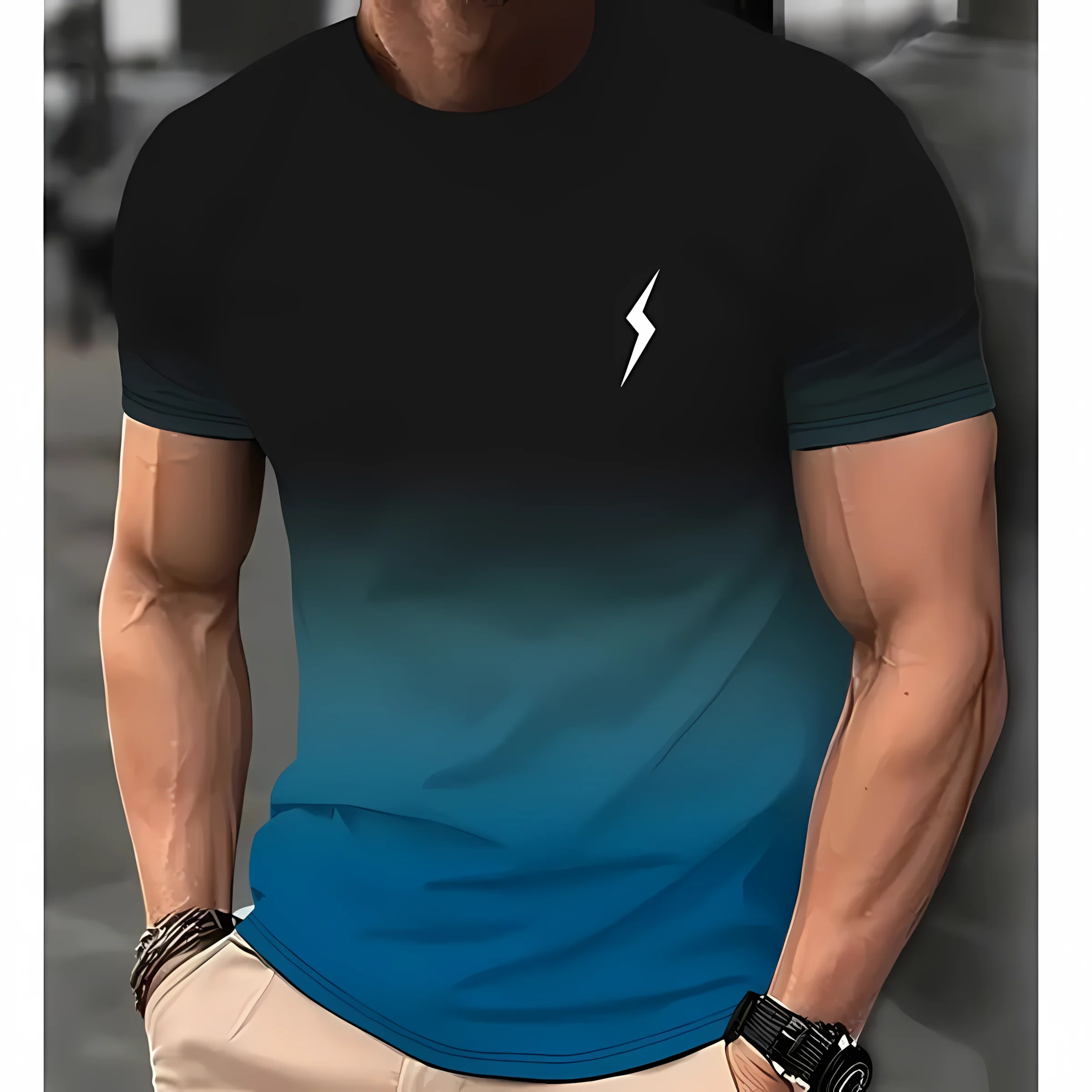 

The 2025 summer gradient 3D printed men's T-shirt is fashionable, casual, breathable and short-sleeved, soft and comfortable