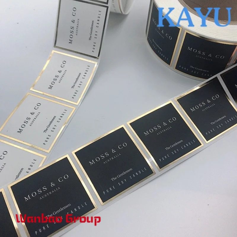 Custom  Custom logo Candle Stickers Printing Labels For Candle Jars packaging Logo  Gold Foil Candle Labels