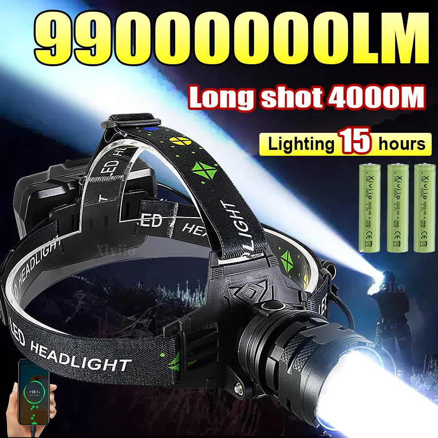 

Мощный налобный фонарь 800 Вт, портативный 3*18650, USB аккумуляторная лампа, супер мощный налобный фонарик, светодиодный налобный фонарь дальнего действия для рыбалки