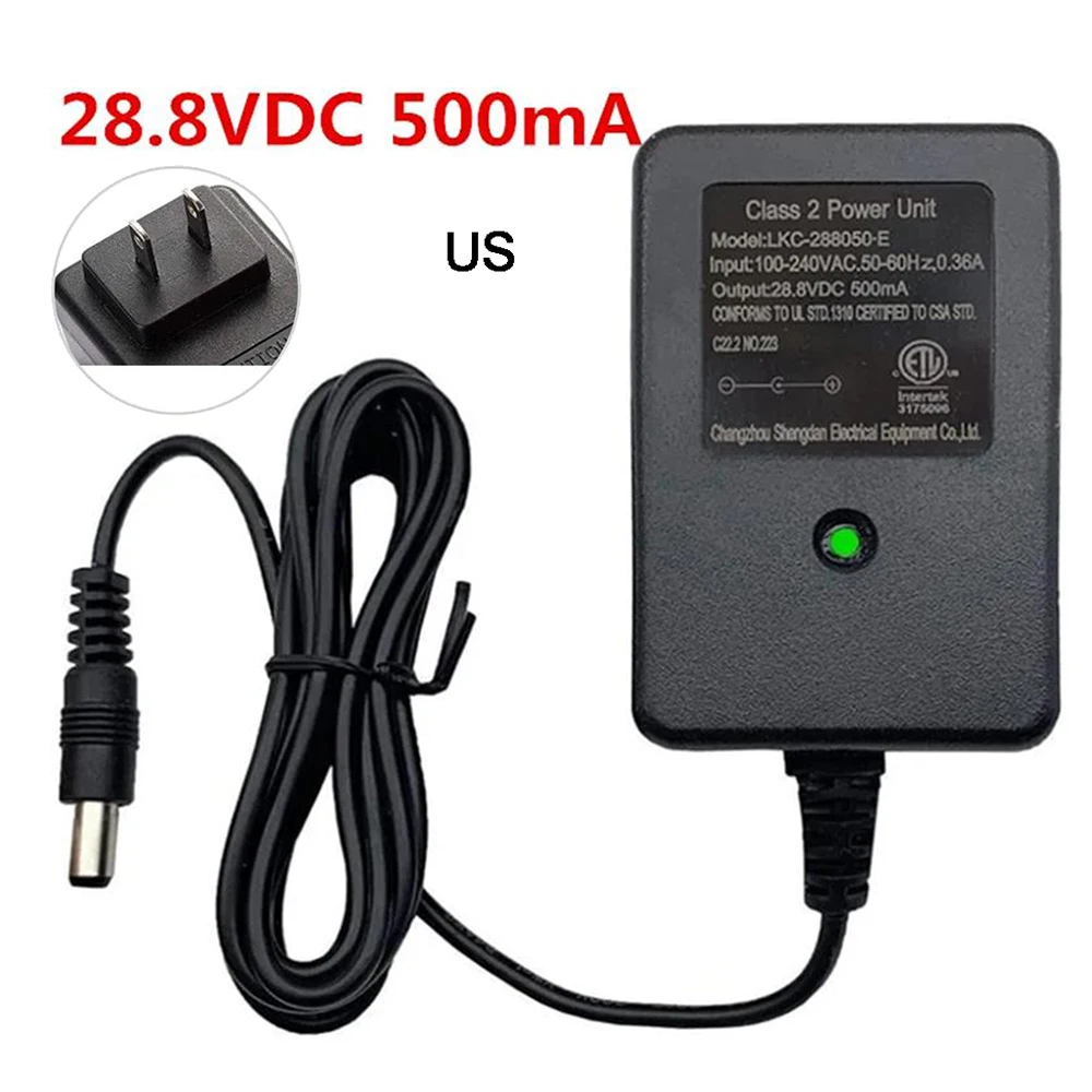 28.8VDC 500mA Kids Ride On Car Charger,24V US/ EU Optional Round Hole Charger for Electric Baby Carriage Ride Toy