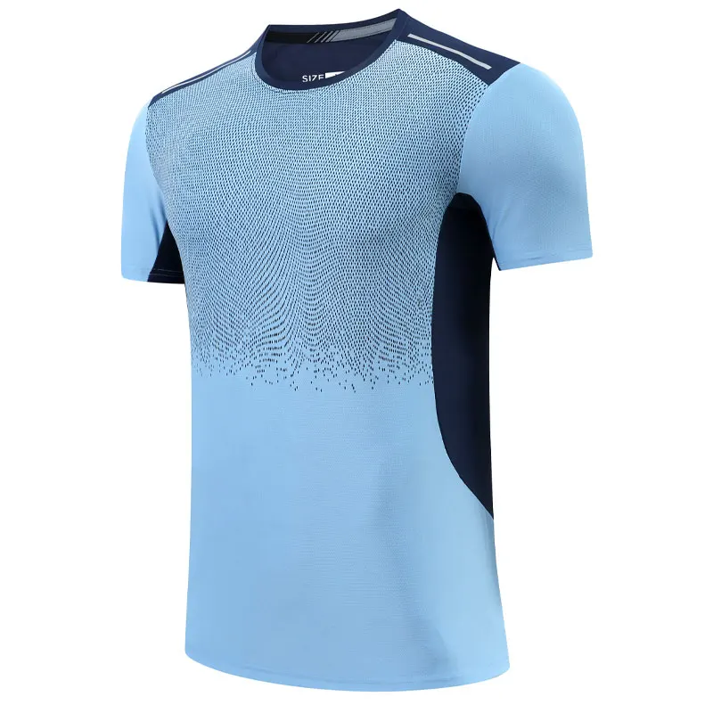 Print Sport Shirts Running Quick Dry Breathable Training Fashion Short Sleeves Patchwork Outdoor Workout Summer Gym Shirts