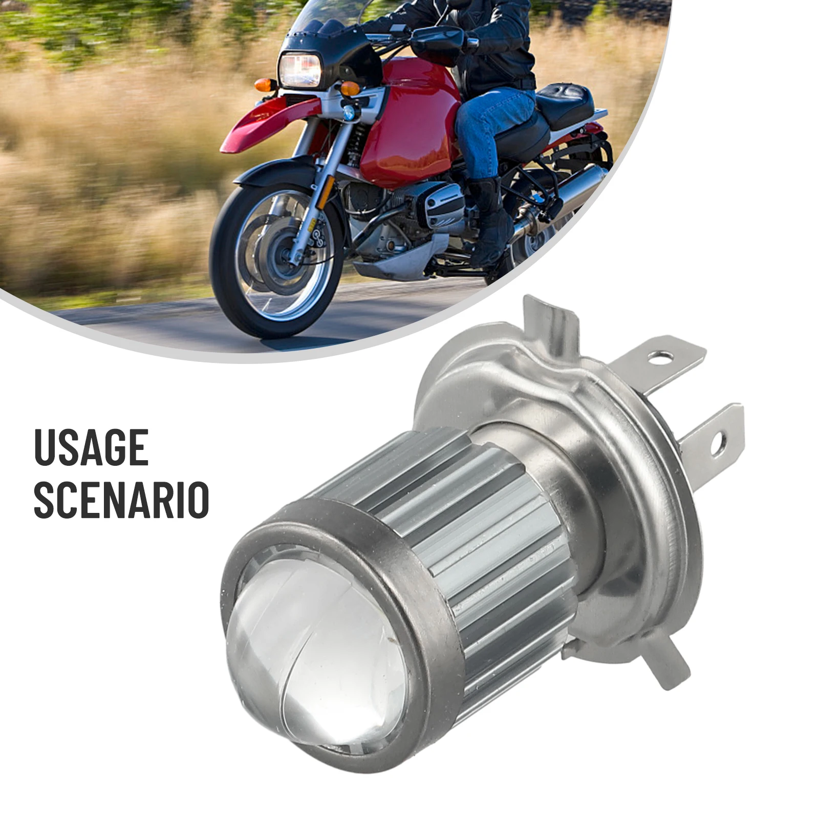 

000000000000000000000000000adlight HS1/ H6 BA20D Led 6 CSP Lens White Hi-Lo Beam Motorbike Scooter Running Light ﻿