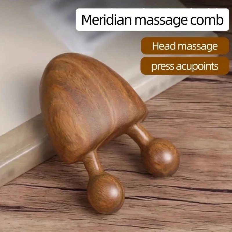 1/3/5PCS Sandalwood Face Massager Nose Eye Massage Small Snail Comb Gua Sha Blood Circulation Massage Tool Wooden Handle