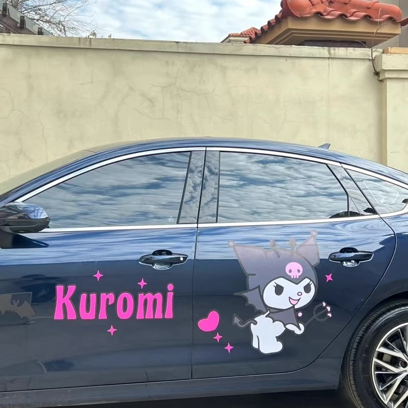 Sanrio Kuromi Car Film for All Cars Kuromi Cartoon Creative Decoration Body Stickers Cute Car Accessories