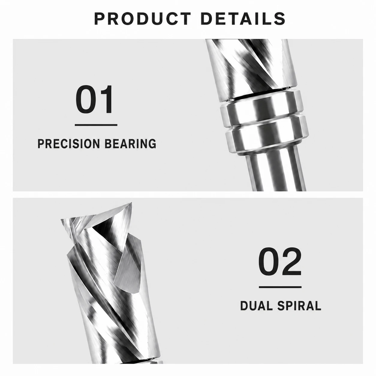 Spiral Flush Trim Router Bit 8mm Shank Guide Bearing Woodworking Template Grooving Engraving Milling Cutter