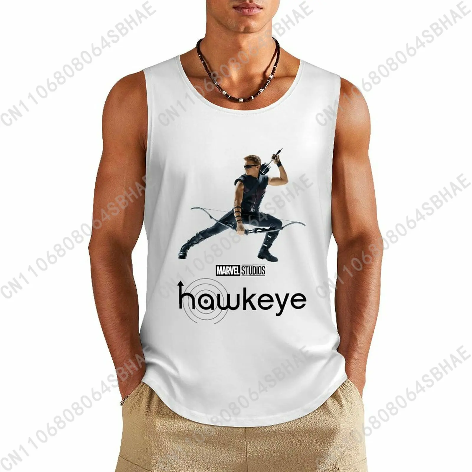 

Marvel Hawkeye Custom Pattern Mens Cotton Tank Top Cotton Sleeveless Shirt Men Undershirt Personalized Gifts Cosplay