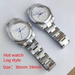 36mm/39mm NH35 Hot Watch Who cares im already late Watch No Logo Blue Text Dial Sapphire Crystal Glass NH35 Automatic Movement