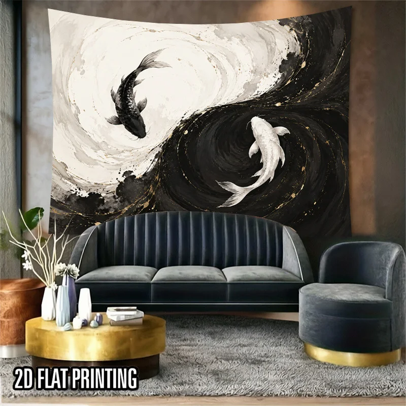 Large Wall Mural Canvas Art Ocean Wave Koi Fish Underwater Scene Tropical Decor for Bedroom Living Room