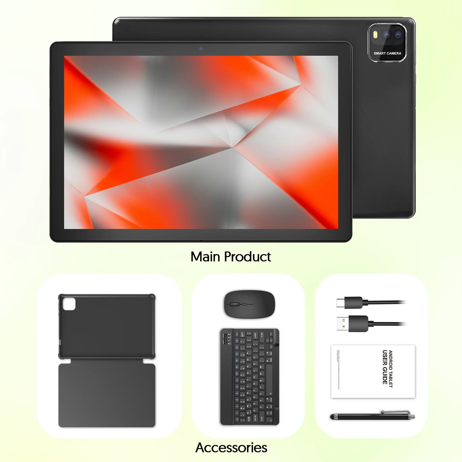 BAKEN 10インチ Android 15 タブレット、クアッドコアプロセッサ、12GB