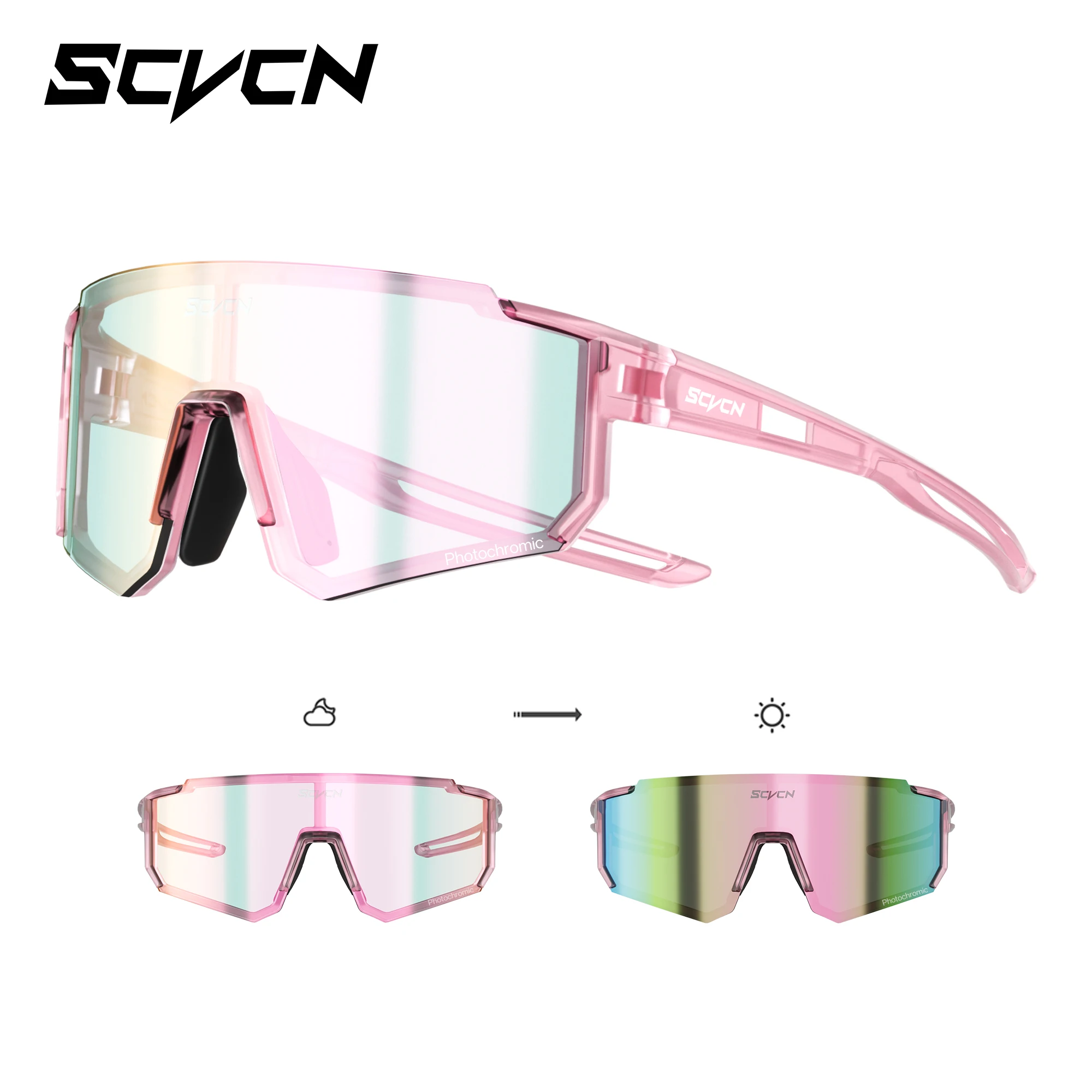 SCVCN Mädchen Sport Sonnenbrille Kinder Radfahren Brille Photochrome UV400 Jungen Baseball Outdoor Brillen Laufen Wandern Sonnenbrille