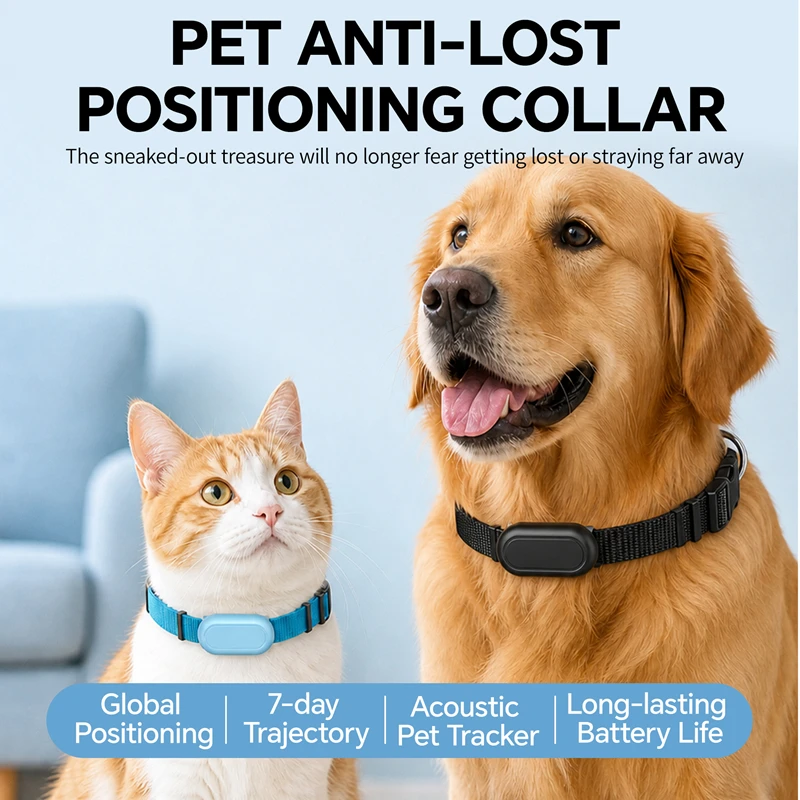 Universal Android iOS Dual System Pet Locator Anti Lost Collar for Cats Dogs Smart Pet Tracker Location Tracking Collar