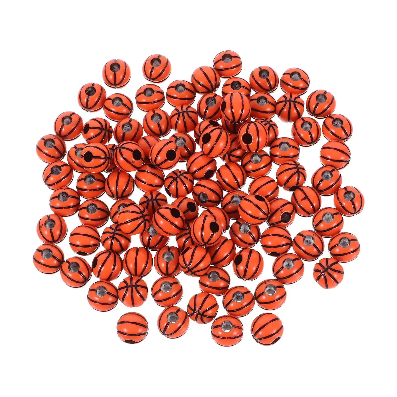 

100Pcs Basketball Beads for Bracelet Making Early Learning Crafts Improve Hand-Eye Coordination Birthday Party DIY Sports Beads