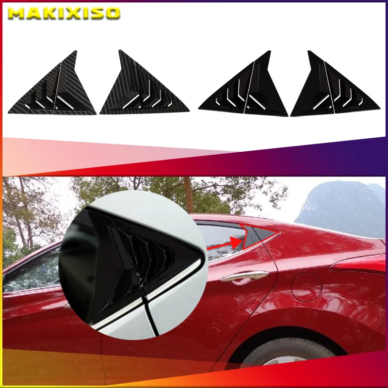 Für Hyundai Elantra Avante Limousine 2011-2015 Auto Hinten Lamellen Fenster Seite Shutter Abdeckung Trim Aufkleber Vent Scoop ABS Carbon Faser