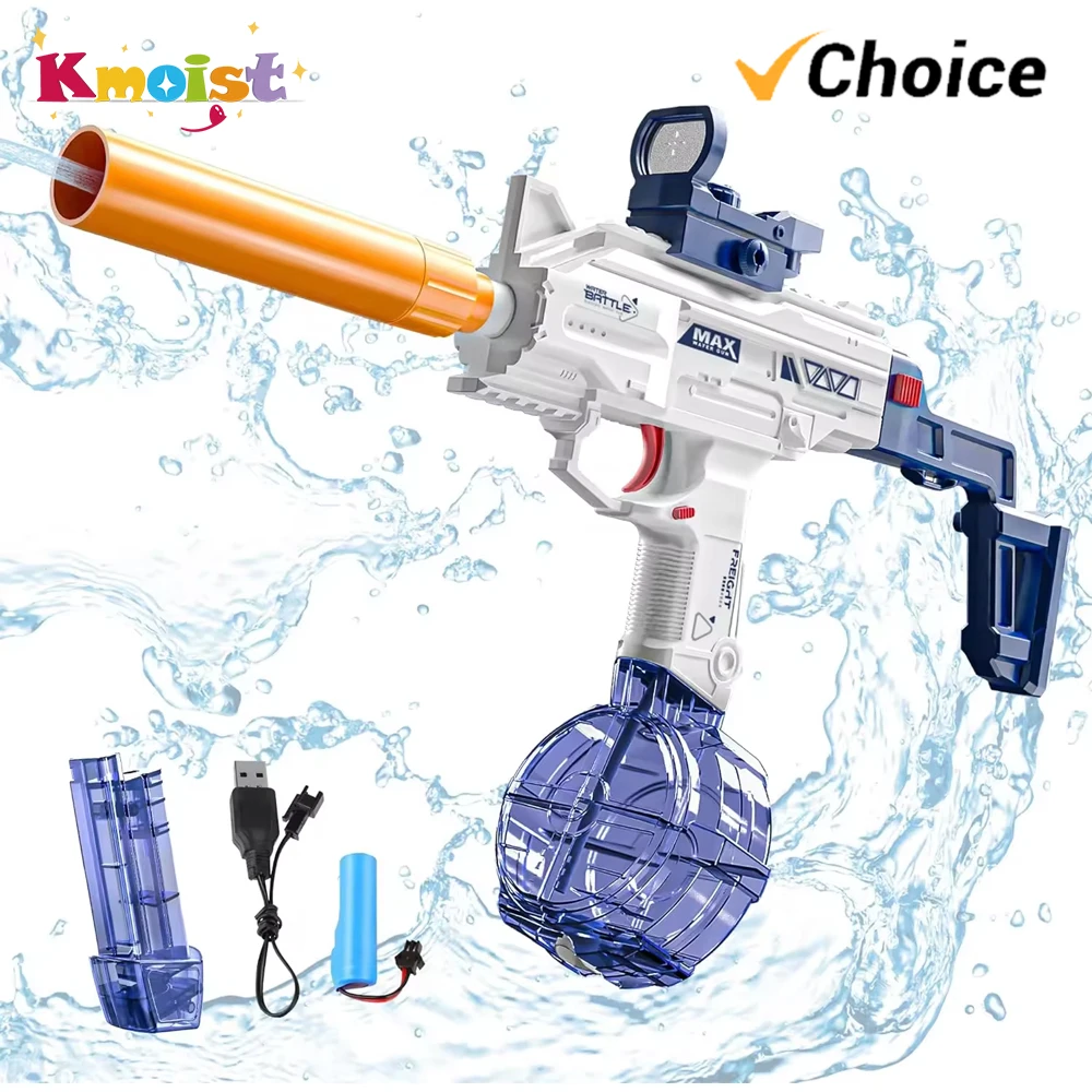 Powerful Uzi Electric Water Gun Automatic Squirt Guns Up to 35 FT Long Range Water Children Outdoor Party Toys for Adults Kids