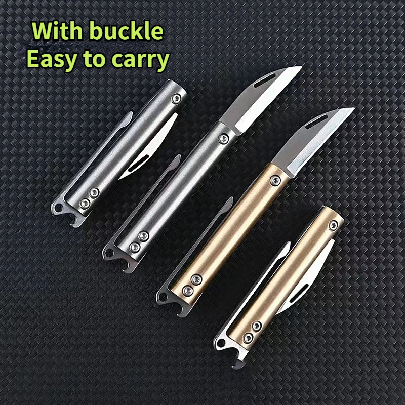 

New MINI High Hardness Titanium Alloy Folding Knife for Outdoor Camping, Backclip Folding Knife, Convenient To Carry