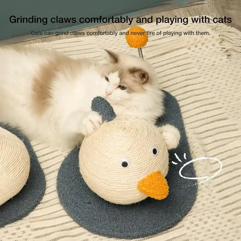 Sisal Cat Scratcher Pet Scratching Board Duck-shaped Anti-slip Pad Design Scratch Board Cat Scratching Toy For Small Cats