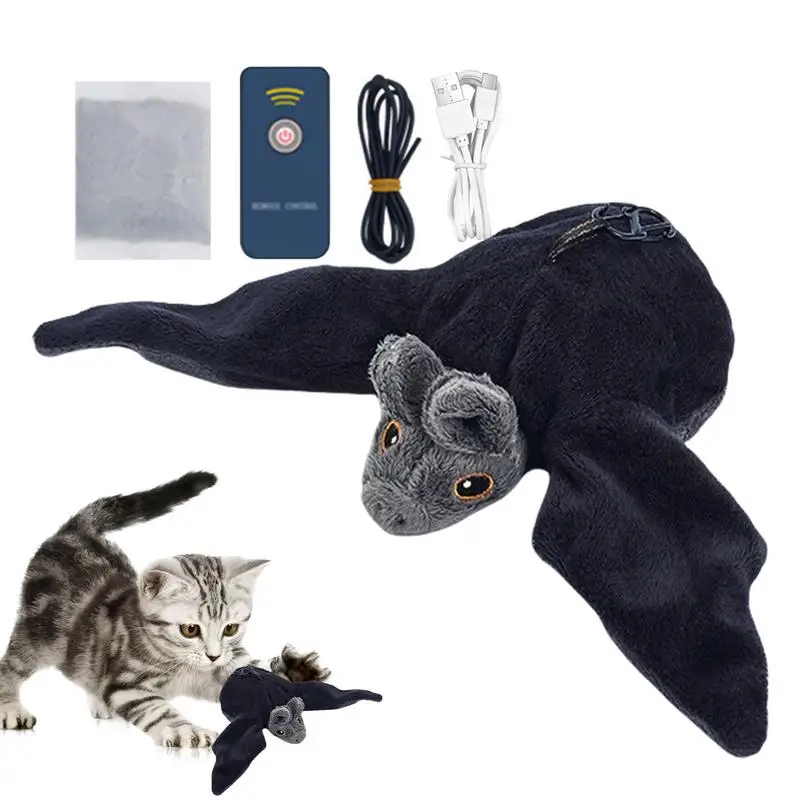 Pájaro volador con hierba gatera, juguetes interactivos realistas de plumas de gato, juguetes suaves y acogedores para gatitos, pájaro batiente para todas las razas