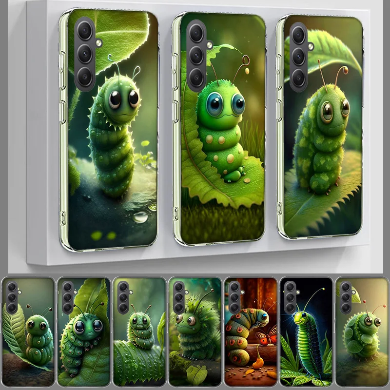 Insect Larvae, Large Eyed Caterpillars Cover For Samsung A54 A34 A24 A14 A53 A33 A23 A13 A52S A32 A22 A12 Phone Galaxy A03 A04 A