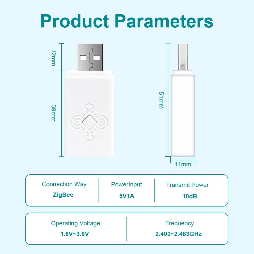 Repetidor de señal Tuya ZigBee, extensor USB, amplificador de señal de vida inteligente para dispositivos de automatización del hogar, requiere