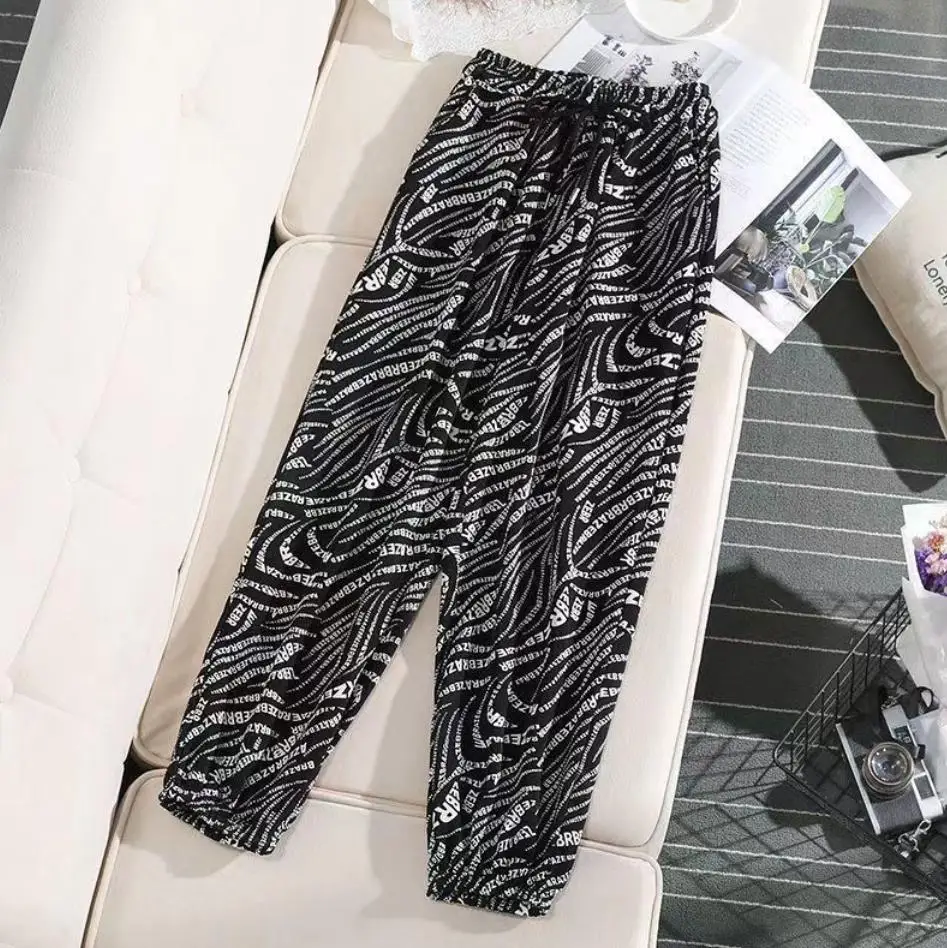 Tie Dye style fashion slim casual trousers women 2021 new Korean version loose wild wide-leg pants INS trend