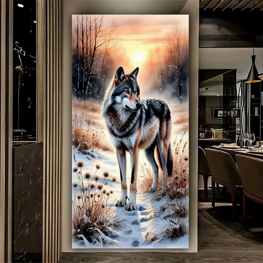 Diy Diamond Embroidery Mosaic Wolf Large Size Diamond Art Painting Wild Animals Full Drill Jewelry Cross Stitch Kits Wall Decor