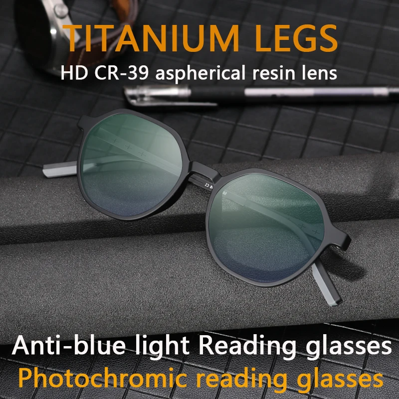 Anti-blue Light Photochromic Reading Glasses Women Farsighted Eyeglasses Men Eyewear Diopter 0+1.0 +1.5 +2.0 +2.5 +3.0 +3.5 +4.0