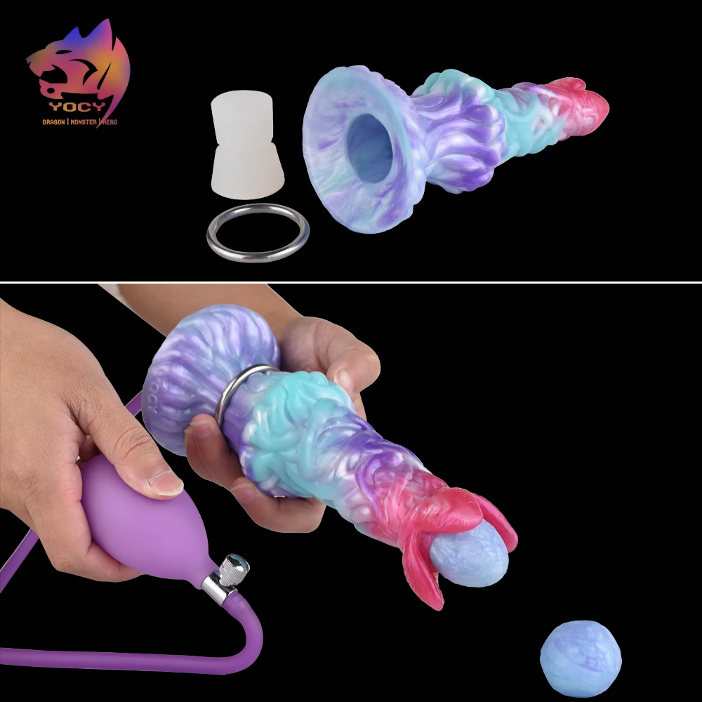 YOCY Pneumatische Ovipositor Aufblasbare Eierlegung Anal Plug Hohl Knoten Dildo Silikon Anus Vagina Kugeln Sex Spielzeug Für Paar