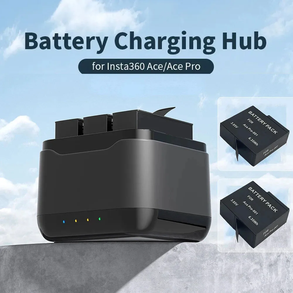 Battery Charging For Insta360 Ace Pro 3 Slots Battery Charging ,Replaceable 1800mAh Battery For Insta360 Ace Pro Power Accessory