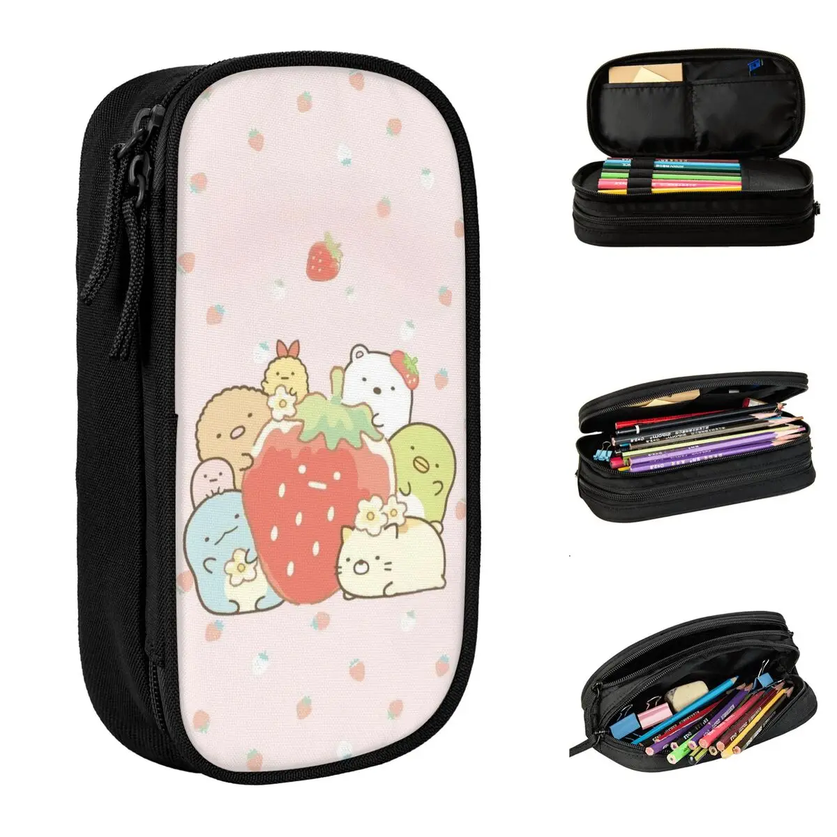 

Sumikko Gurashi Kawaii Белый Медведь Коробка для ручек Двухслойная большая емкость Детские школьные принадлежности Чехол для ручек Сюрприз Подарок