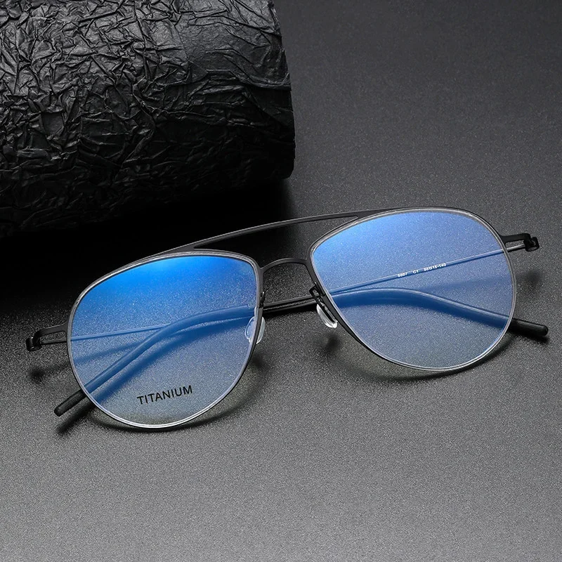 

New Handmde Denmark Pilot Titanium Glasses For Women Optical No Screw Frames Lightweight Aviator Spectacle Men's Eyewear