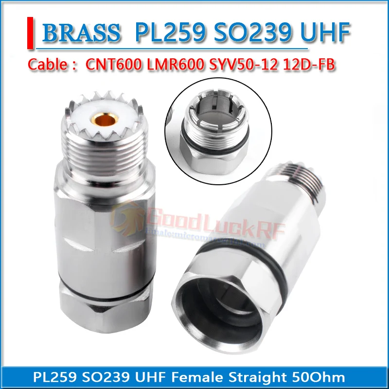 

PL259 SO239 SL16 M УВЧ-мама Installatio CNT600 LMR600 SYV50-12 12D-FB SYWV50-12 Адаптер коаксиального 1/2 жесткого устройства RF-разъема