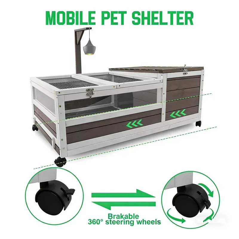 Wholesale Wood Luxury Modern Reptile Cage Small Animal Enclosure Indoor Outdoor Mobile Reptile House Wheels Pet Supplies Hot