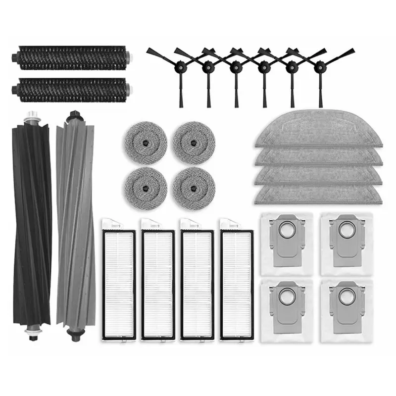 

BABZ-For Roborock S8 Maxv Ultra/G20S Replacement Dust Bag HEPA Filter Mop Cloths Roller Brush Accessories Robot Vacuum Cleaner P