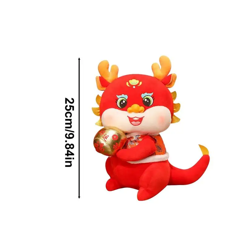 Chinese Dragon Pluche Simulatie Dragon Pluche Speelgoed Lucky Red Soft Chinees Nieuwjaar 2024 Pluche Voor Lentefestival Home Decor