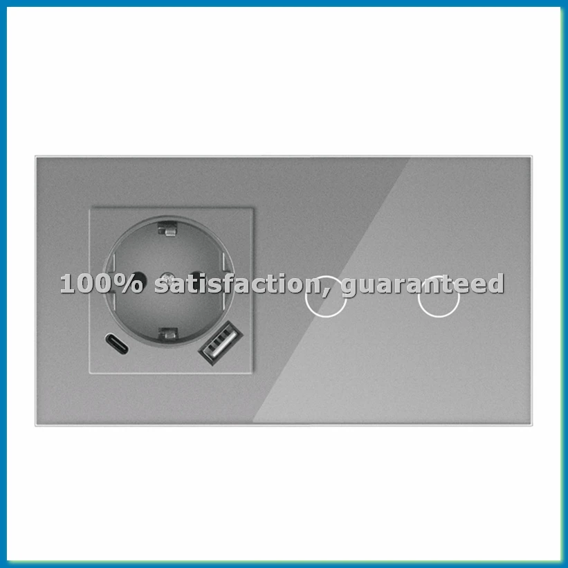 

Настенная розетка 16А с сенсорным выключателем, панель из хрустального стекла, для Европы, России, Испании, Германии, для дома, вилка EU-ABWO