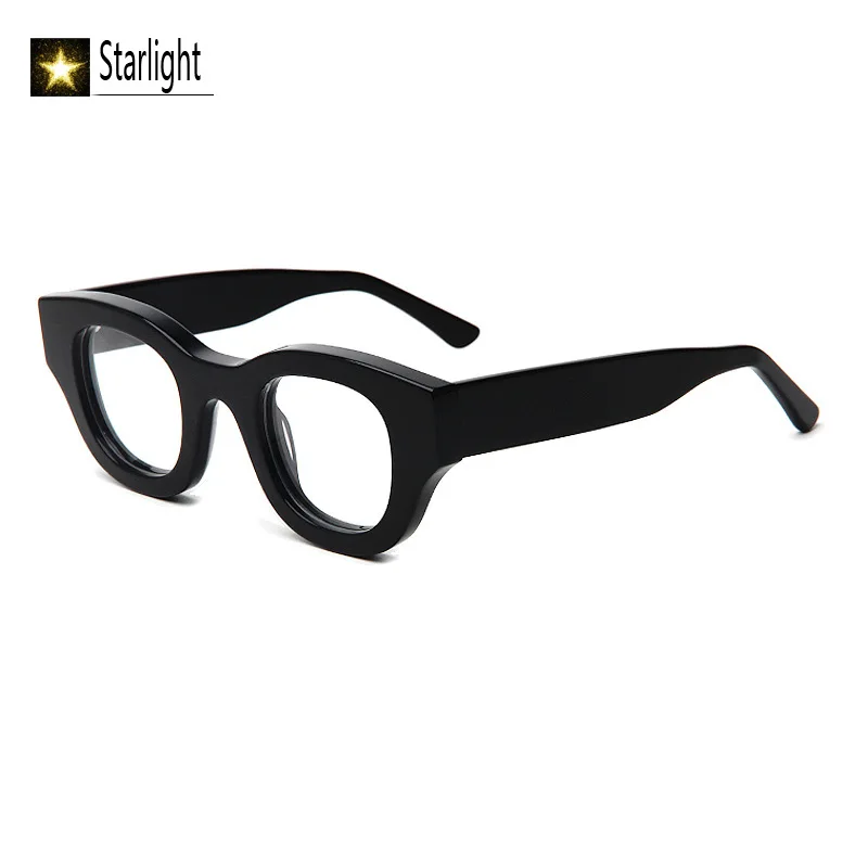 Acetate Trend Handcraft Thick Oval Glasses Frame Man Reading Prescription Fashion Eyeglasses Frames Men Woman Myopia for 143mm