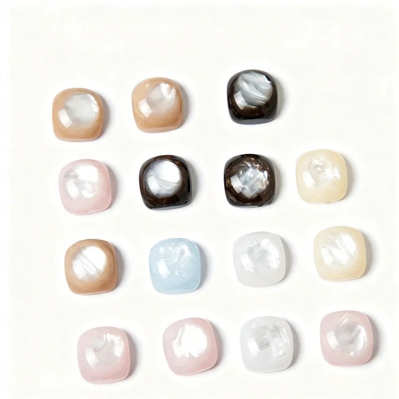 Wholesale 100pcs/lot 15mm color print geometry square shape resin cabochon beads diy jewelry garment hair accessory