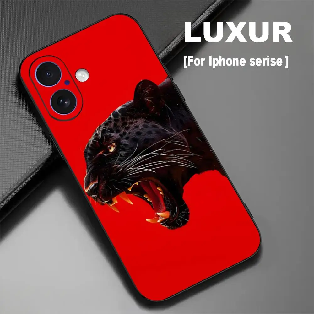 Design Black Panther Cool Phone Case For iPhone 17 16 15 14 13 12 X XR XS 8 Plus Mini Pro Max Soft black Shockproof Cover